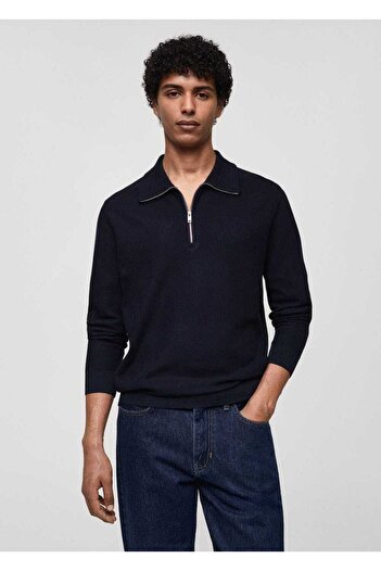 MANGO Man Rollkragenpullover mit Reißverschluss