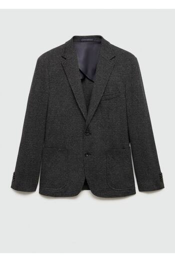 MANGO Man Slim fit mikro kazayağı desenli blazer ceket