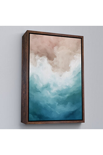 N NOXXO Abstract Cloud Painting with Wooden Frame-7585