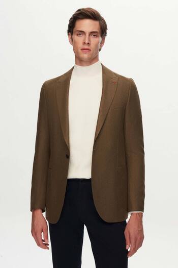 Twn Green Slim Fit Dobby Fabric Jacket