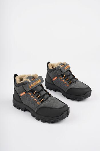 MUGGO Bob Garantili Bağcıklı Cırtlı Içi Kürklü Unisex Çocuk Outdoor Kışlık Bot