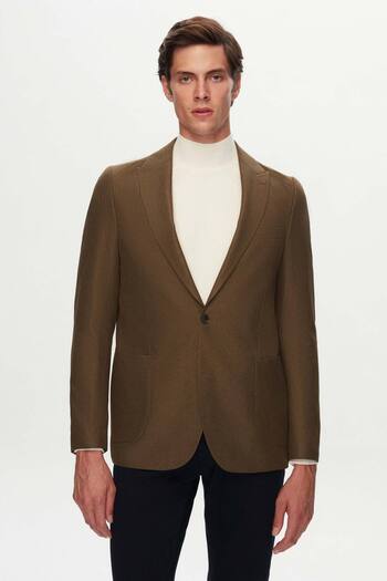Twn Green Slim Fit Dobby Fabric Jacket