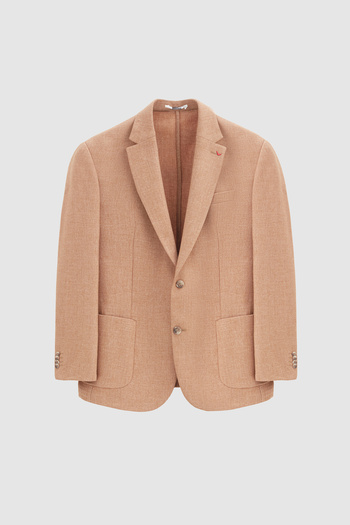 D'S Damat Damat Regular Fit - Μάλλινο μπλέιζερ με διπλό σχιστό μουστάρδα