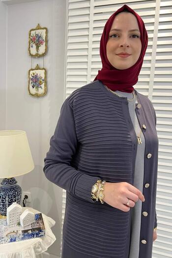 Rabia Şamlı Ζακέτα Magnolia Anthracite Knitwear