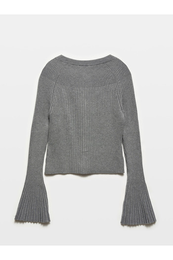 Dilvin 60246 Smoked Knitwear Cardigan - Crew Neck, Spanish Sleeve, Buttoned