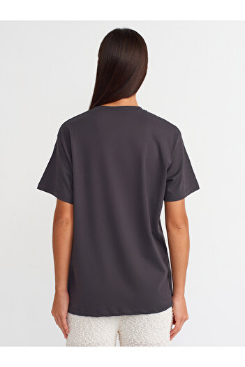 Dilvin 31065 Anthracite T-shirt - Boxer Detailed