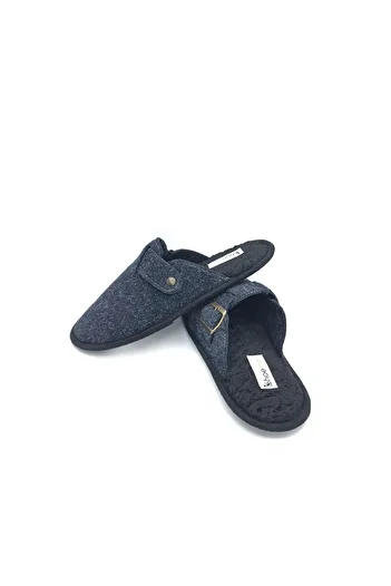 shoemio Rodin Koyu Lacivert Erkek Ev Terliği