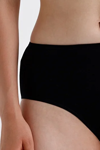 MEINE LIEBE Women's Bato Cotton High Waist 12-Pack Panties Black
