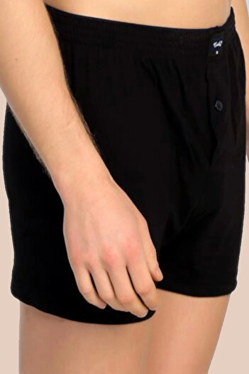 Tutku Black Men's Combed Cotton Towel Boxers