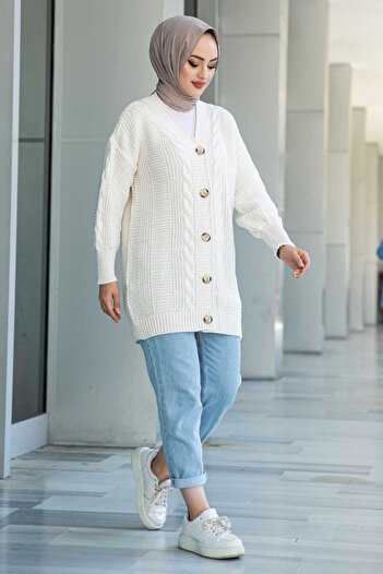 EnModaStyle Cardigan tricotat pentru păr de iarnă pentru femei
