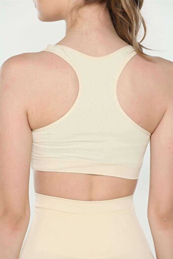 İntive Lingerie Elite Life Wide Strap Women's Supported Sports Bustier Tan Bra 777