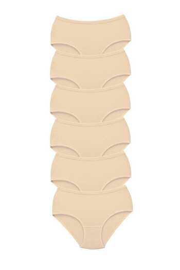 Royaleks 6 Pieces Tutku Women's High Waist Bato Thick Rubber Panties Skin