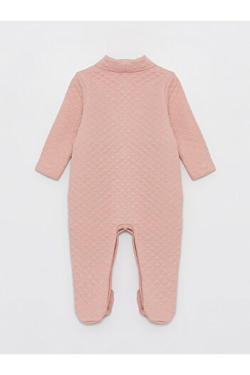 LC Waikiki Polo Collar Long Sleeve Jumpsuit for Baby Girl - 0-12 Months with Booties, 12 Months+ No Booties