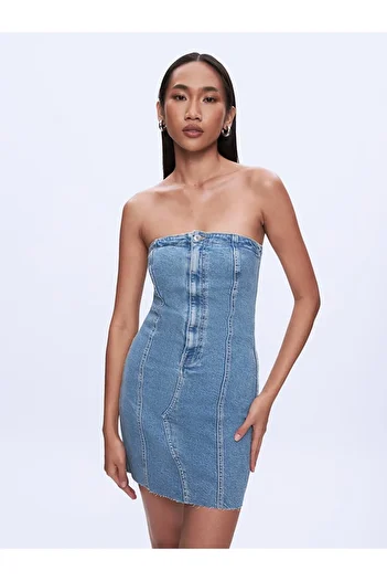 Ltb Rochie de jeans fără bretele Talısa