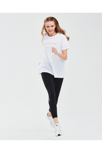 SKECHERS W Graphic Tee Crew Neck T-shirt Γυναικείο λευκό μπλουζάκι S231293-100