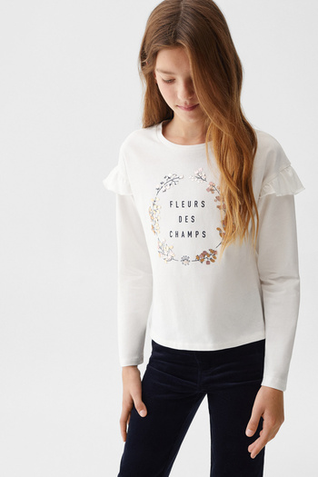 MANGO Kids T-Shirt mit Rüschendruck
