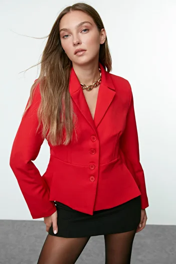Trendyol Collection Piros testre szabott szőtt blézerkabát TWOAW25BC00025