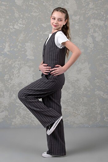 HONKY PONKY GIRL'S LINEN STRIPED VEST SET