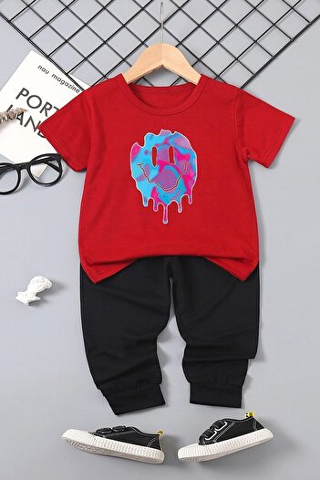 uyguntarz Children's Smile Emoji Top - Top Tracksuit Set