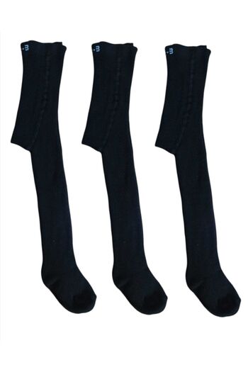 İpek Children's Towel Pantyhose Black 3 Pcs