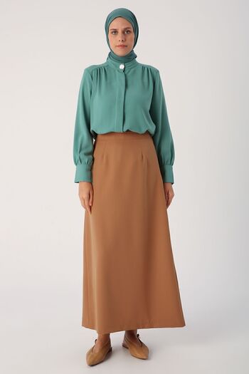 ALLDAY Mustard Waist Elastic Pencil Skirt