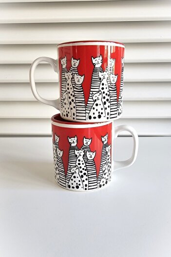 GULHANILE Cat Mug Mug Red