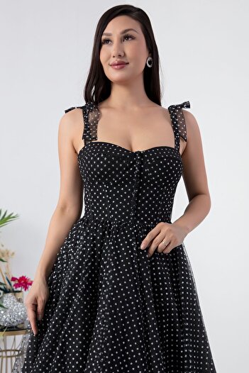 PULLIMM GliTTery Tulle STrap Dress - ECR5331