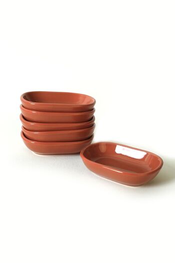 Keramika Red Brown Noyan Snack Bowl 11 Cm 6 Pieces 607