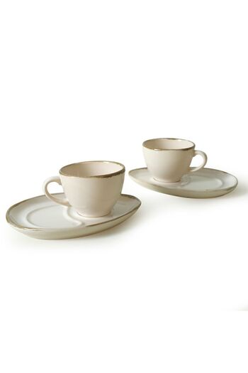 Keramika Straw Drop Tea Serving Set 4 Pieces, Serves 2 People