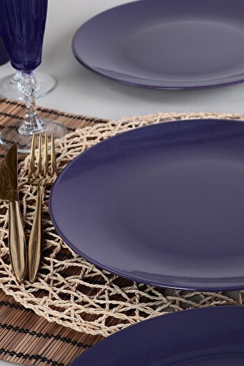 Keramika Purple Aegean Serving Plate 26 Cm 6 Pieces