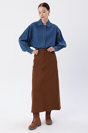 ALLDAY 5 Pocket Brown Classic Skirt