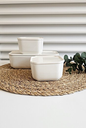 GULHANILE 6 Pieces Porcelain Breakfast Set with Lid - 3 Pieces