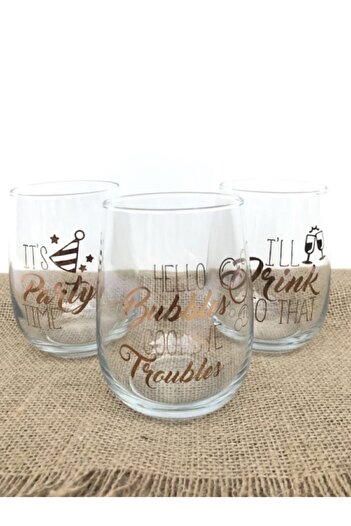 GULHANILE Gilded Embroidered Soft Drink Glass 475 Cc