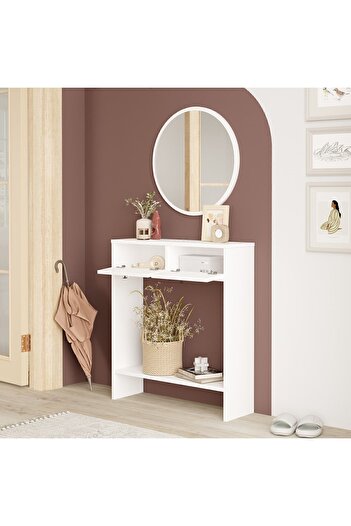 Yurudesign Larris Aynalı Dresuar 2 Kapaklı Beyaz Lr1-w