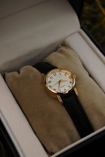 QUARTZ Marka Vintage Deri Kordon Yuvarlak Klasik Minimal Kol Saati