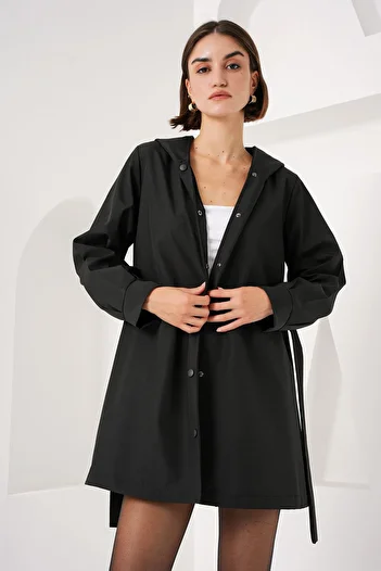 Bigdart 5934 Hooded Trench Coat - Black