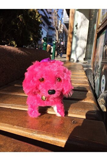 Genel Markalar Havlayan, Yürüyen Pilli Oyuncak Peluş Köpek(KOYU PEMBE)