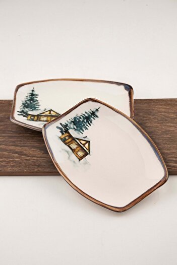 Bursa Porselen Dekor Winter 2 Porcelain Plates