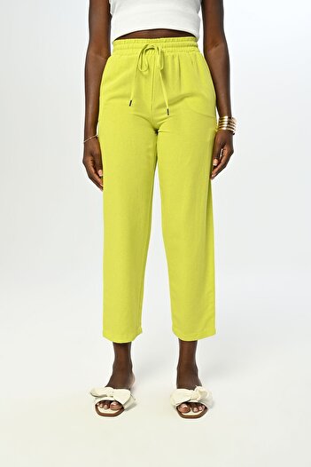 Orfeo Negro Women's Comfortable Fit - Solid Color Trousers with Elastic Waist