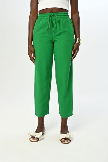 Orfeo Negro Women's Comfortable Fit - Solid Color Trousers with Elastic Waist