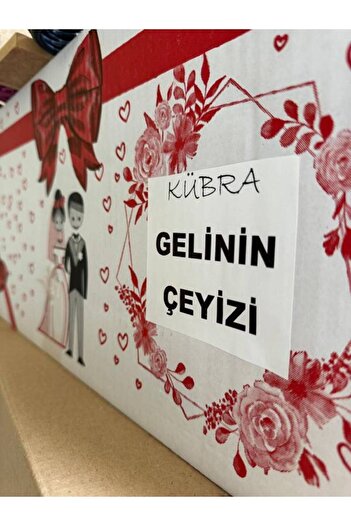Aybas Isim Yazılı Gelin Çeyiz Kolisi 20'li Paket