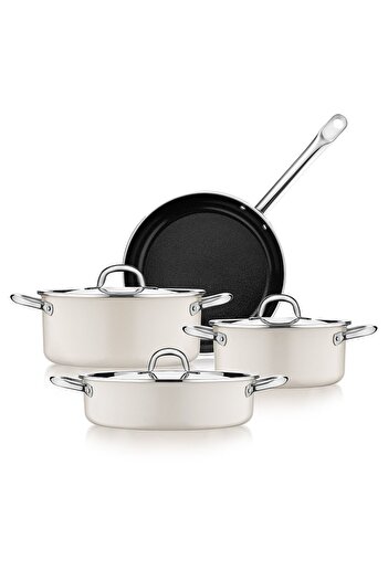 Jumbo Swiss Crystal Cream 7 Piece Cookware Set