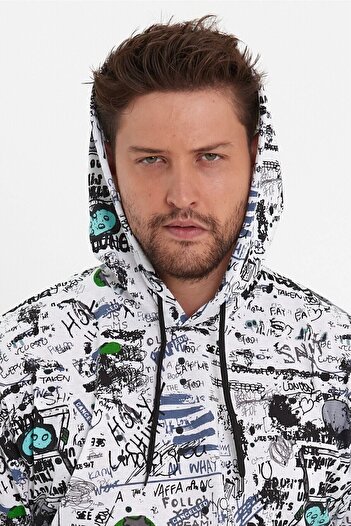 THE RULE Ανδρικό μπλουζάκι Oversize Fit με κουκούλα καγκουρό τσέπη από βαμβάκι