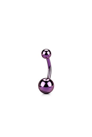 Janset F136 Titanyum Dark Purple Göbek Piercing - Mor Göbek Piercing - Titanyum Piercing