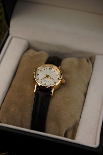QUARTZ Marka Vintage Deri Kordon Yuvarlak Klasik Minimal Kol Saati