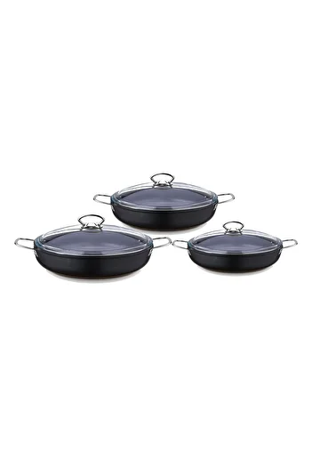 SAFLON 18-20-22 cm Titanium 6 Piece Pan Set