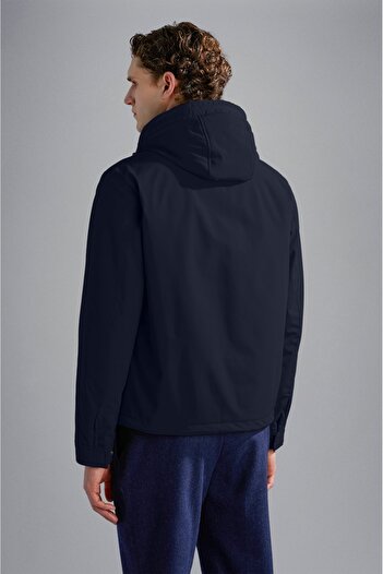 PAUL&SHARK Navy Blue Men's Jacket - Hooded, Zipper and Pocket, Long Sleeve 14312017 -013