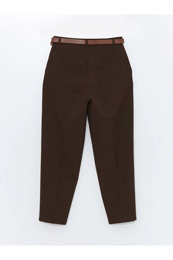 LC Waikiki Lcw Vision - Brown, Belted, Loose Fit Women's Trousers