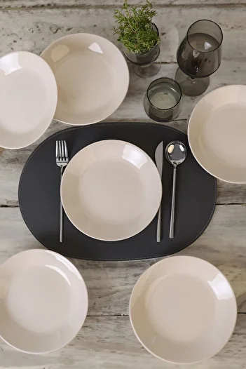 Keramika Cream Hitit Dinner Plate 21 Cm 6 Pieces 030