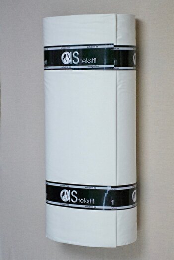 AS TEKSTİL Cream Colored 100% Cotton Satin - 1 Meter Luxury Fabric